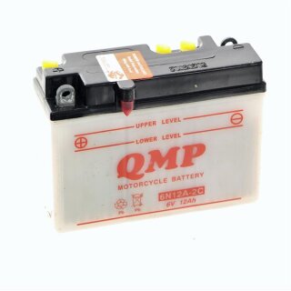 QMP Batterie 6N12A-2C / B54-6 - 6V/12AH Battery Honda CD 200 Benly CA 175 CM 185 T 6V