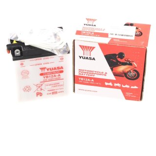 YB12A-A DIN51211 Yuasa Batterie 136x82x162mm CB500 550 Four Z650 XS400