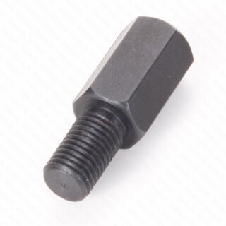 Spiegeladapter 10mm Aussengewinde linksgew./ 10 mm Innengewinde (Spiegel) linksgew. Schwarz