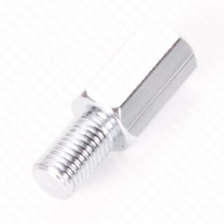 Spiegeladapter 10 mm Aussengewinde rechtsgew./ 10 mm Innengewinde (Spiegel) rechtsgew. Chrom