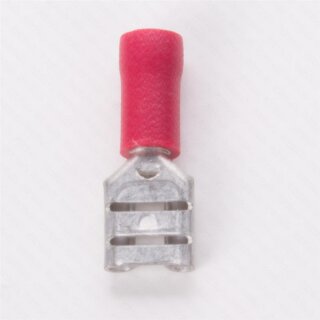 Flachsteckhülse Kabelquerschnitt 0,5-1,5mm, für Stecker 6,3 x 0,8 mm, länge 20,8mm, halbisoliert PVC, 100er Pack