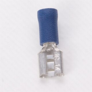 Flachsteckhülse Kabelquerschnitt 1,5-2,5 mm, länge 20,8 mm, teilisoliert PVC, blau, 100er Pack