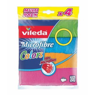 4 Stück 30x30 Vileda Microfaser Allzwecktuch Colors Multipack Allzwecktücher Bereiche Allzwec