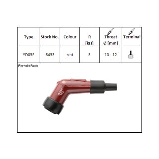 NGK Zündkerzenstecker YD-05 F, für 12 mm Kerze, 120° YD05F