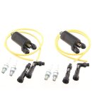 CBP Repro Zündspulen Kit Gelb Kawasaki 12 V Zündkabel Zündkerzen Zündkerzenstecker
