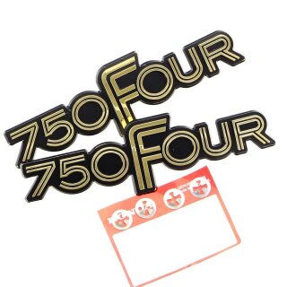 Honda CB 750 Four F F2 Seitendeckel Emblem Schriftzug Set + 4 Clips Side Cover Emblem Set