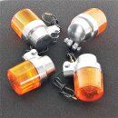 4x Alu Blinker klein E-Zeichen Schnapsglas Winker Turn Signal Set Polished