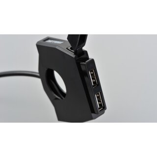 DAYTONA SLIM TYPE 2-fach USB Steckdose zur Lenkerbefestigung