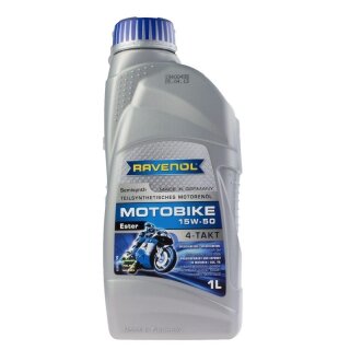 Motoröl Motor Oil 15W-50 Ravenol teilsynthetisches 4-Takt-Motorradöl Ester 1L.