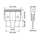 Lampa Smart Led, Set 6 Lamellensicherungen mit LED-Kontrollleuchte, 10A, 12/32V