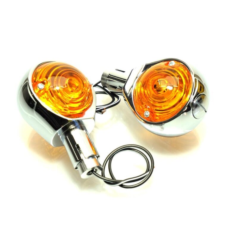SHIN YO Lenkerendenblinker Blinker Lenkerende 12 Volt OCHSENAUGE Chrom E-geprüft Zündapp Hercules Kreidler Simson Schwalbe KR51/1 KR51/2 S50 S51 /