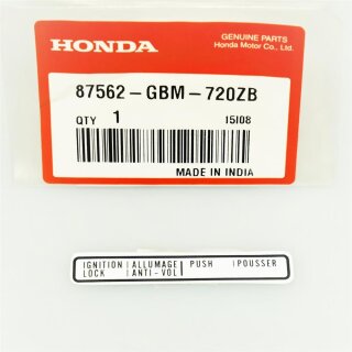 Original Honda Etikett Aufkleber SH 50 100 SCV SFX SGX SJ SZX Label Fren *Type1*