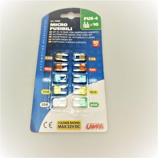 Sicherung Set Mini je 2x 7,5A 10A 15A 20A  je1x 25A 30A  Micro ATM Fuses Set