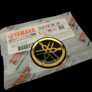 Yamaha Vintage Emblem Gel Rund Gold 40mm Decal Sticker Aufkleber