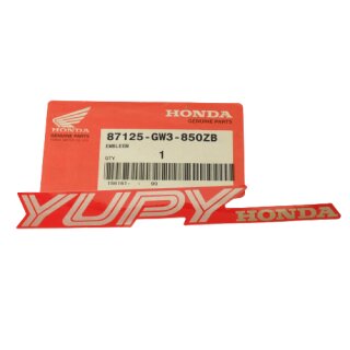 Original Honda NH 90 "YUPY" Schriftzug Rot/Silber L, Mark L Body Cover T1