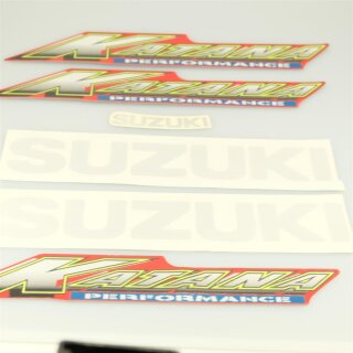 Original Suzuki AY 50 Katana Schriftzüge-Set 6-teilig."SUZUKI KATANA",Emblem Set