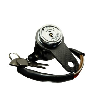 CBP Universal Vintage Zündschloss & Carbon Halter Bracket Holder + Ignition Switch Lock