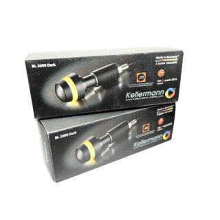 2x Kellermann LED Lenkerendenblinker BL 2000 Dark (Paar) Signal handle Bar 7/8 or 1 inch Black