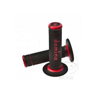 Domino Paar Griffe Lenkergriffe schwarz/rot (Griffe für Motorrad)