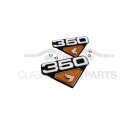 Honda CB 350 K4 A, CL 350K4 A Emblem Set Seitendeckel Diamant