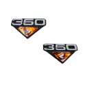 Honda CB 350 K4 A, CL 350K4 A Emblem Set Seitendeckel Diamant