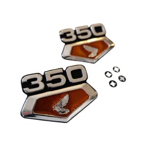 Honda CB 350 K3 A, CL 350 K3 A Emblem Set Seitendeckel Diamant