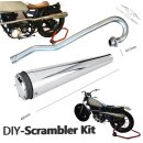 Yamaha SR 500 DIY Scrambler Auspuff & Krümmer Kit Links Hoch Edelstahl