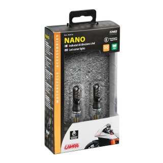 Mini LED Blinker Set Nano - 40x12mm 12V schwarz E-geprüft
