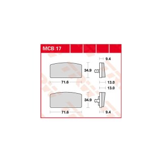 Bremsbelag Bremsbeläge Brake Pad Set  TRW/Lucas MCB 017