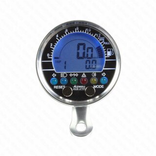 ACE-2755AP Tachometer und Drehzahlmesser mit Kraftstoffanzeige Alu poliert