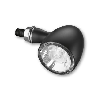 KELLERMANN LED-Blinker "Bullet 1000 DF" M8 x 20 Gewinde, für 12 Volt Bordnetz, ECE-geprüft für hinten, klares Blinkerglas, hochwertiges Metallgehäuse, Made in Germany KL BLINKER BULLET 1000 DF SCHWARZ