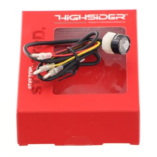 HIGHSIDER Micro LED Rücklicht Mono Schwarz  rotes Glas, E-gepr. Rear light