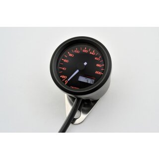 DAYTONA VELONA, Digitaler Tachometer Speedometer, bis 200 km/h,  rund Ø48 mm, schwarz