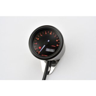 DAYTONA VELONA, Digitaler Drehzahlmesser Tachometer, bis 9.000 U/Min, rund Ø48 mm, schwarz