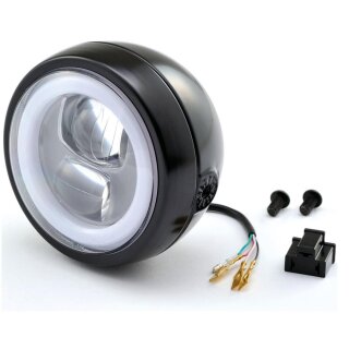DAYTONA LED Scheinwerfer Headlight Unit NEO VINTAGE Black Side Mount
