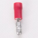 Rundsteckkabelschuh für Kabelquerschnitt 0,5-1,5 mm, Steckerdurchmesser 4 mm, teilisoliert PVC, rot, 100er Pack
